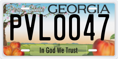 GA license plate PVL0047