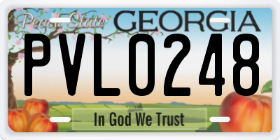 GA license plate PVL0248