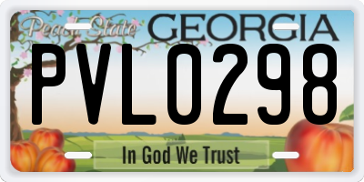 GA license plate PVL0298