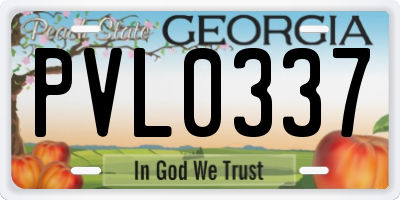 GA license plate PVL0337