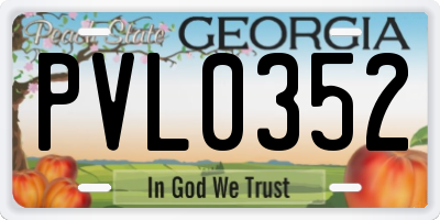 GA license plate PVL0352