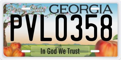 GA license plate PVL0358