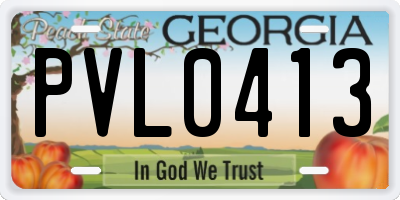 GA license plate PVL0413