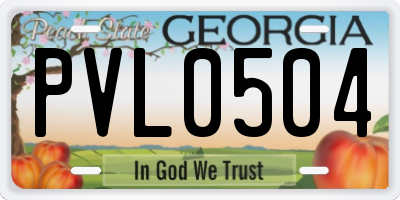 GA license plate PVL0504