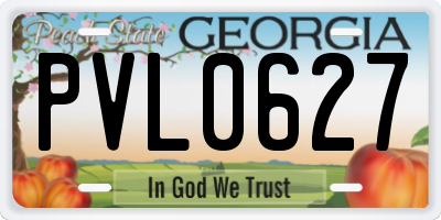 GA license plate PVL0627
