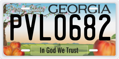 GA license plate PVL0682