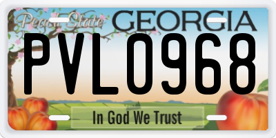 GA license plate PVL0968
