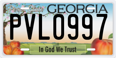 GA license plate PVL0997