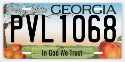 GA license plate PVL1068