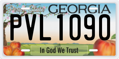GA license plate PVL1090