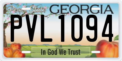 GA license plate PVL1094
