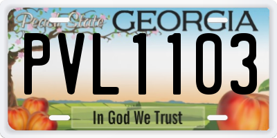 GA license plate PVL1103