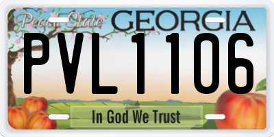 GA license plate PVL1106