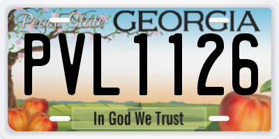 GA license plate PVL1126