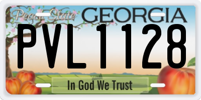 GA license plate PVL1128