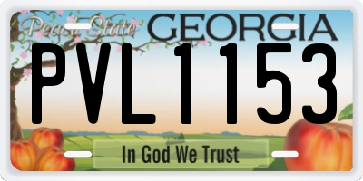 GA license plate PVL1153