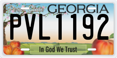GA license plate PVL1192