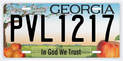 GA license plate PVL1217