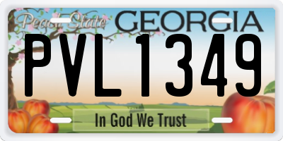 GA license plate PVL1349