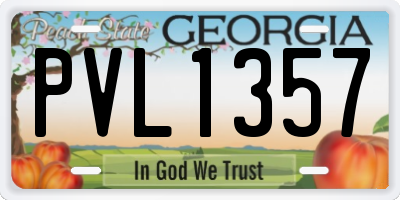 GA license plate PVL1357