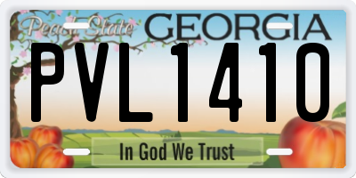 GA license plate PVL1410