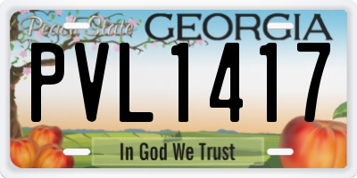 GA license plate PVL1417