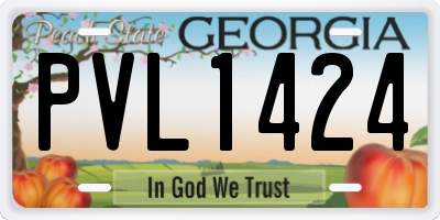 GA license plate PVL1424