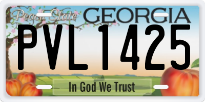 GA license plate PVL1425
