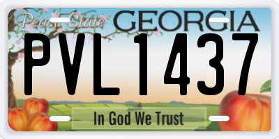 GA license plate PVL1437
