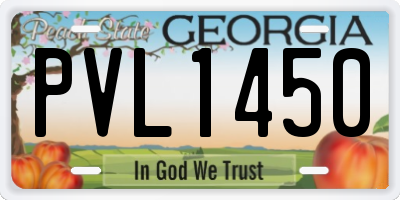 GA license plate PVL1450