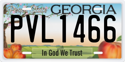 GA license plate PVL1466