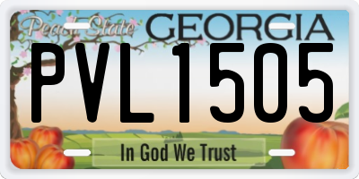 GA license plate PVL1505