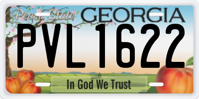 GA license plate PVL1622