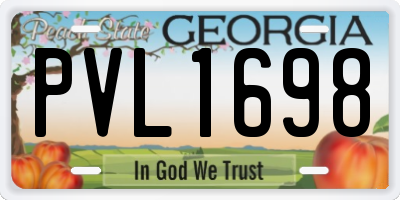 GA license plate PVL1698