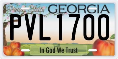 GA license plate PVL1700
