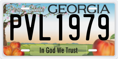 GA license plate PVL1979