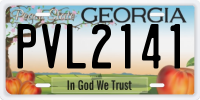 GA license plate PVL2141