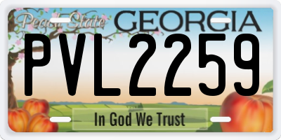 GA license plate PVL2259