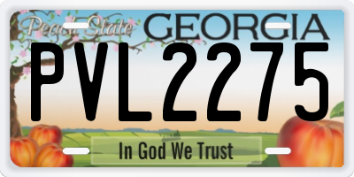 GA license plate PVL2275