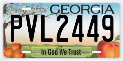GA license plate PVL2449