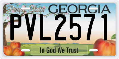 GA license plate PVL2571