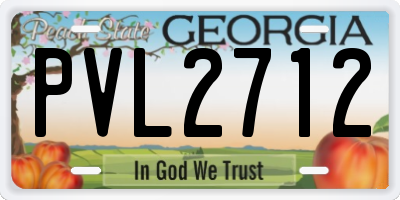 GA license plate PVL2712
