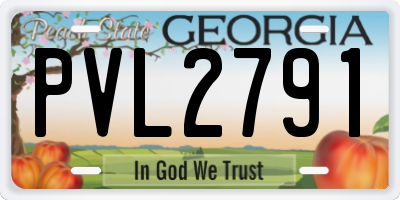 GA license plate PVL2791
