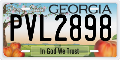 GA license plate PVL2898