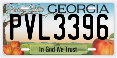 GA license plate PVL3396