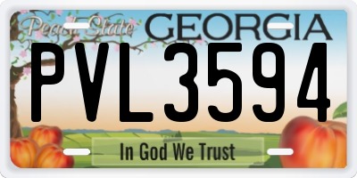 GA license plate PVL3594