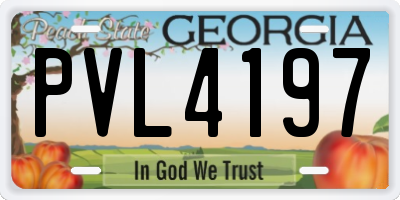 GA license plate PVL4197