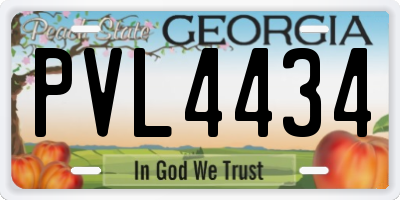 GA license plate PVL4434