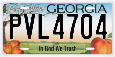 GA license plate PVL4704