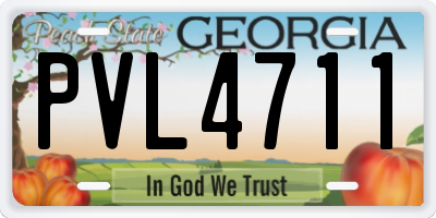 GA license plate PVL4711